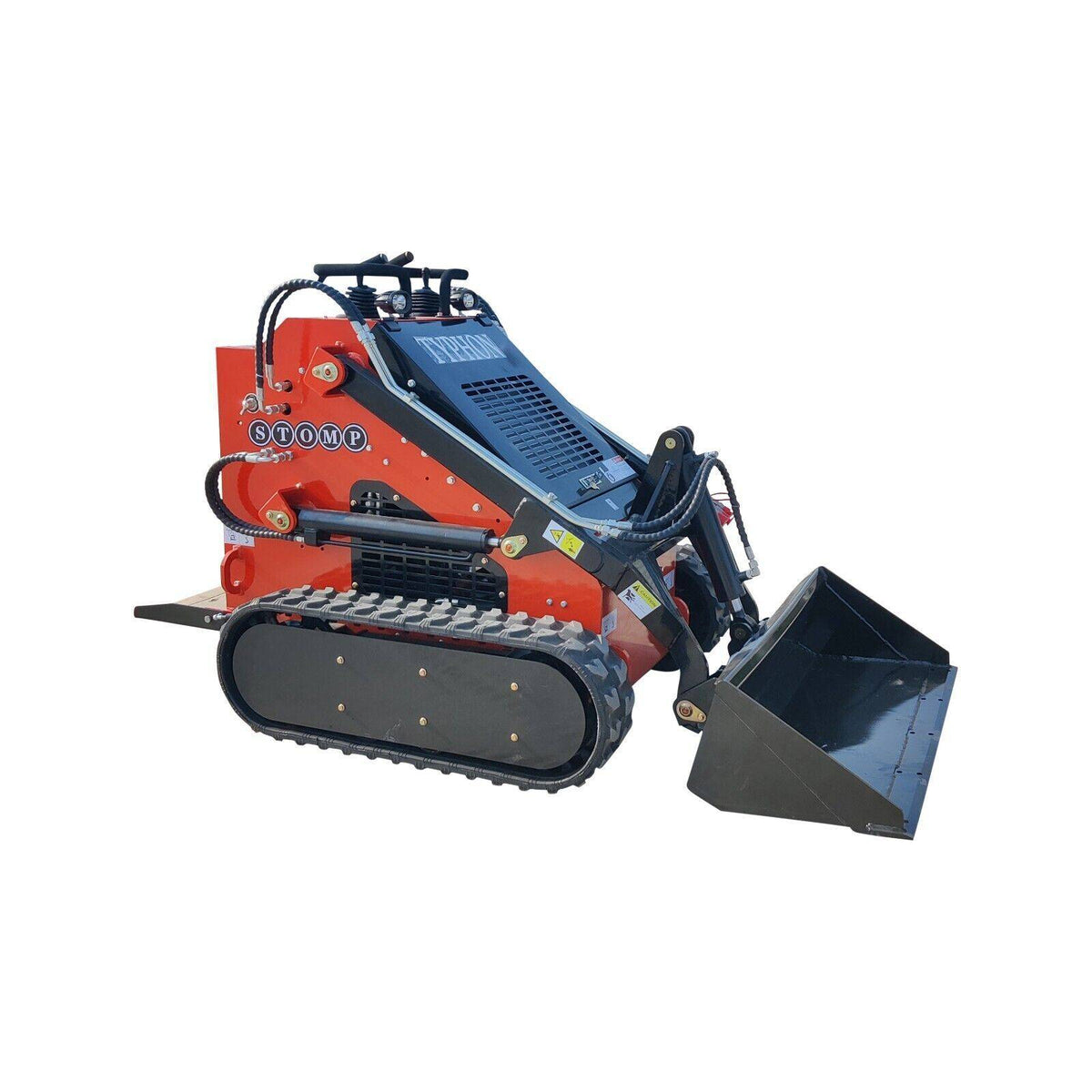 STOMP tracked skid steer, three-quarter view