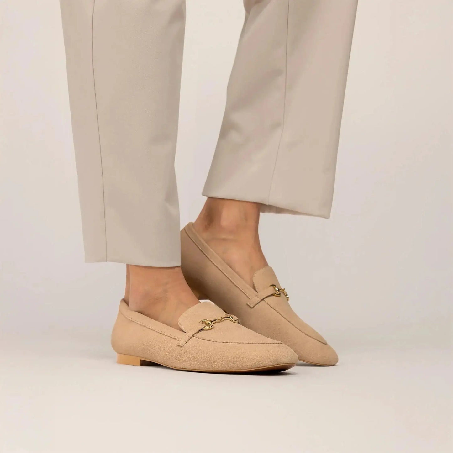 Suede Buckled Loafers