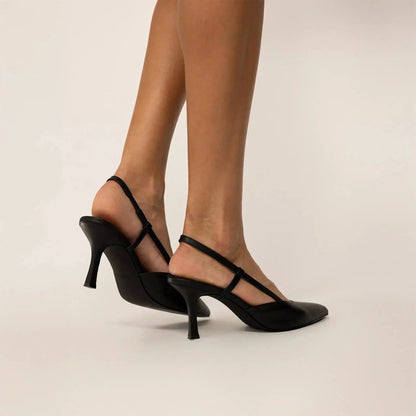 Slingback Leather Heels