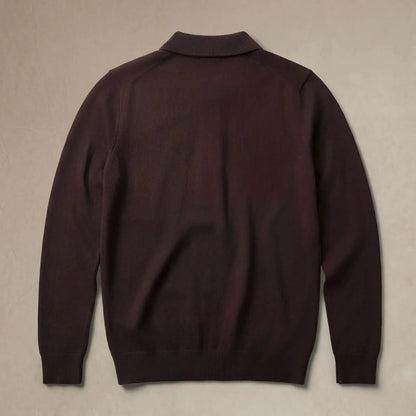 Italian Merino/Cotton Long Sleeve Polo