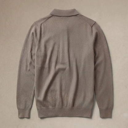 Italian Merino/Cotton Long Sleeve Polo