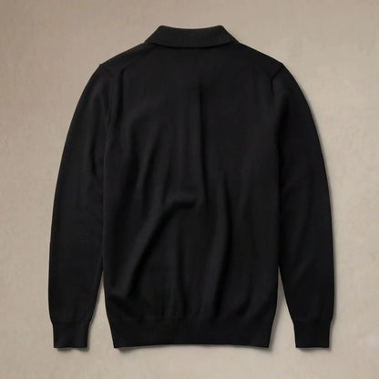 Italian Merino/Cotton Long Sleeve Polo