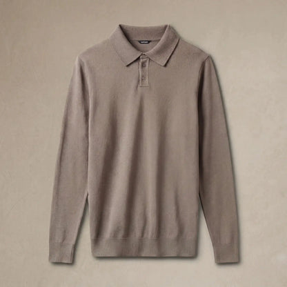 Italian Merino/Cotton Long Sleeve Polo