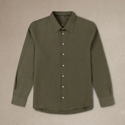 Linen Blend Long Sleeve Shirt
