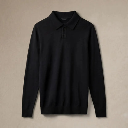 Italian Merino/Cotton Long Sleeve Polo