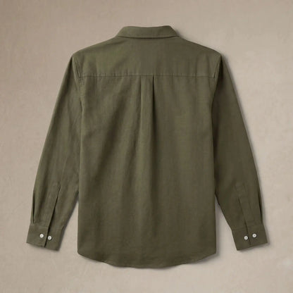 Linen Blend Long Sleeve Shirt