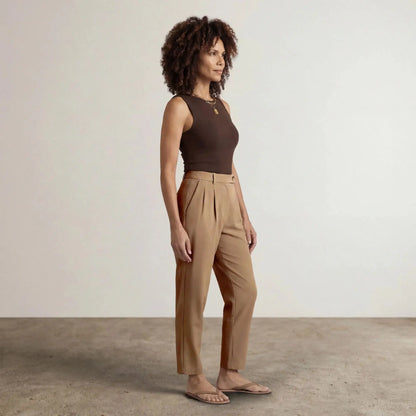 High-Waisted Tapered Trousers