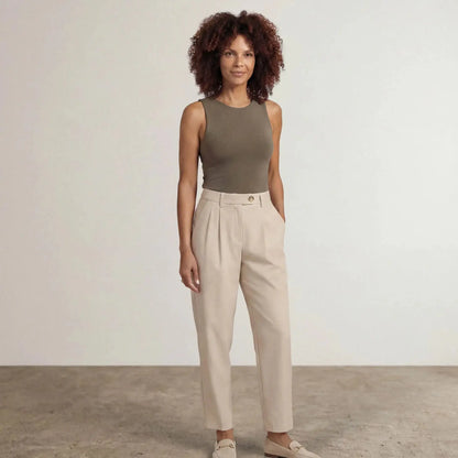 High-Waisted Tapered Trousers