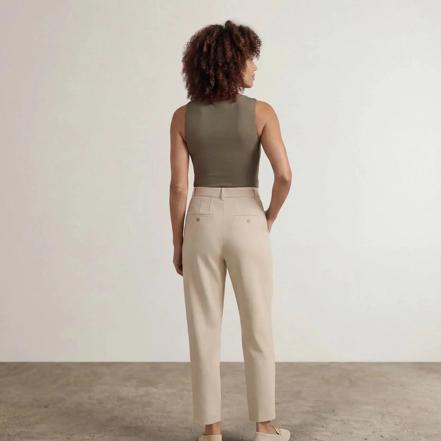 High-Waisted Tapered Trousers