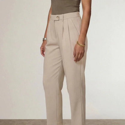 High-Waisted Tapered Trousers