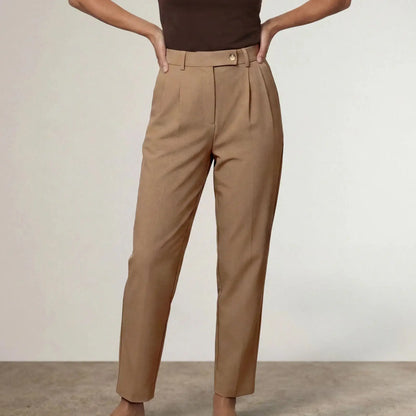 High-Waisted Tapered Trousers