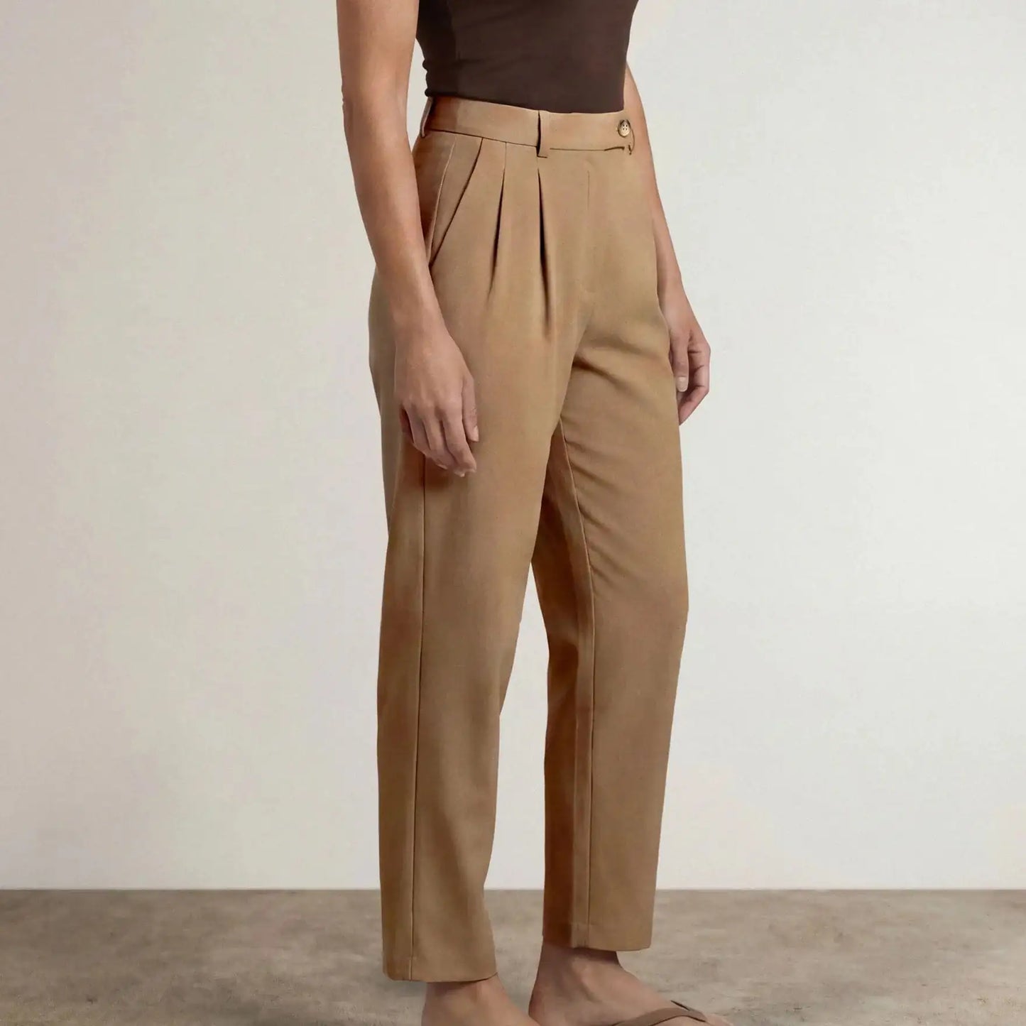 High-Waisted Tapered Trousers