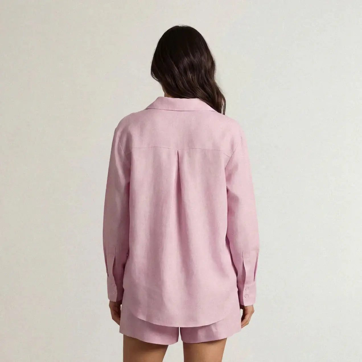 Linen Blend Long Sleeve Shirt