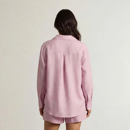 Linen Blend Long Sleeve Shirt