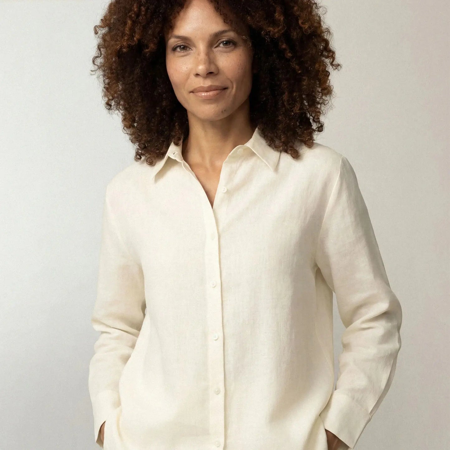 Linen Blend Long Sleeve Shirt