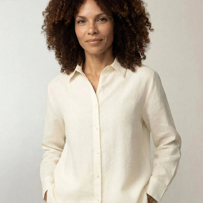 Linen Blend Long Sleeve Shirt