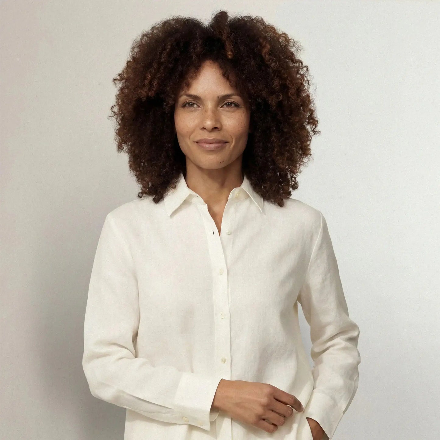 Linen Blend Long Sleeve Shirt