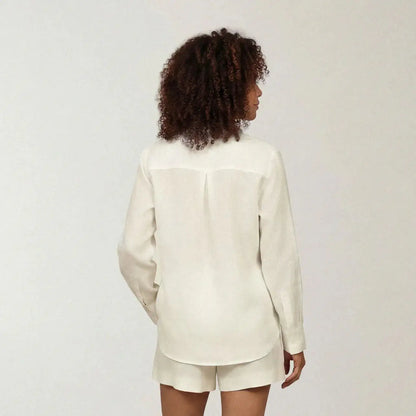 Linen Blend Long Sleeve Shirt
