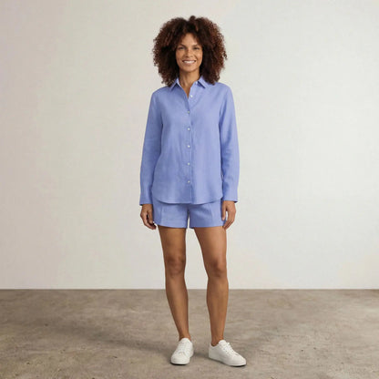 Linen Blend Long Sleeve Shirt