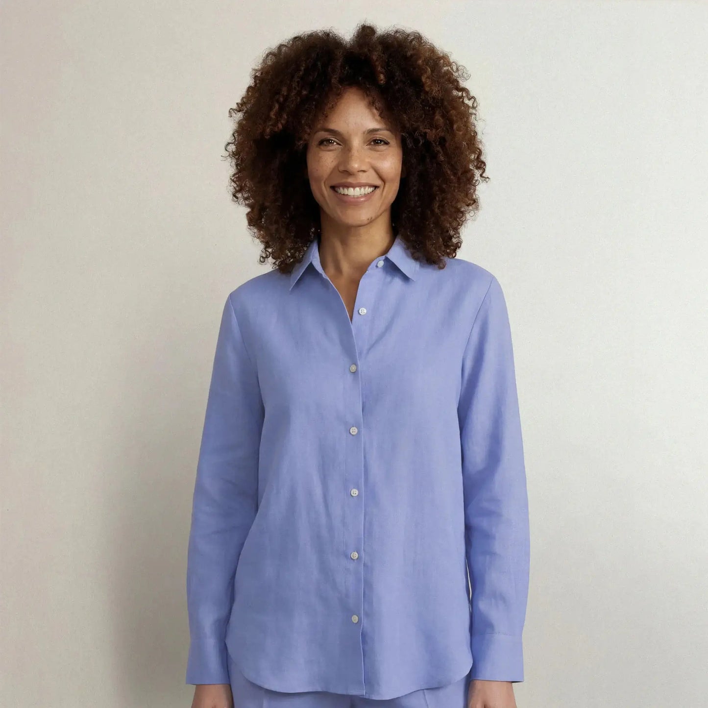 Linen Blend Long Sleeve Shirt