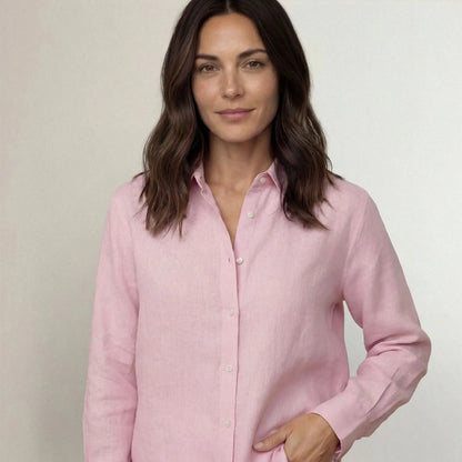 Linen Blend Long Sleeve Shirt