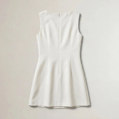 Mid-Thigh Boat Neck Dress