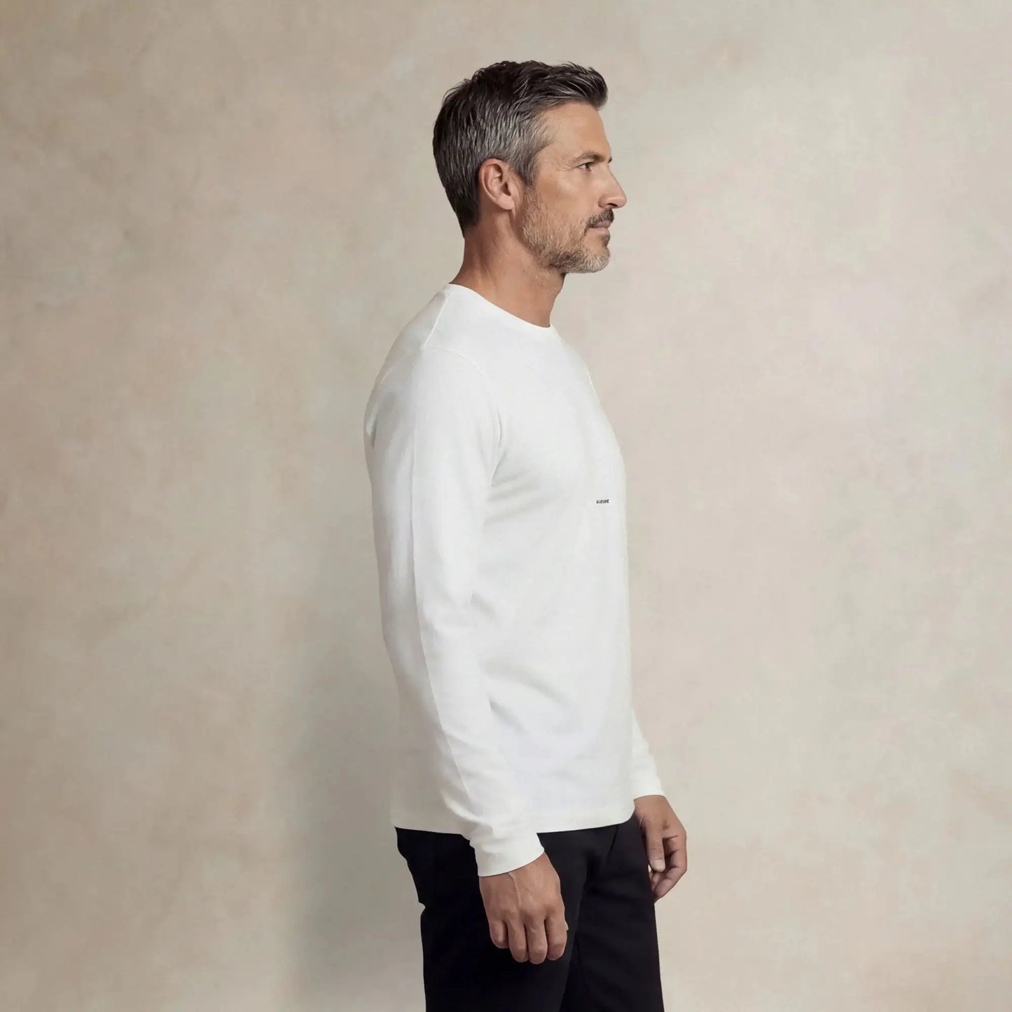 Lyocell Blend Long Sleeve Logo T-Shirt