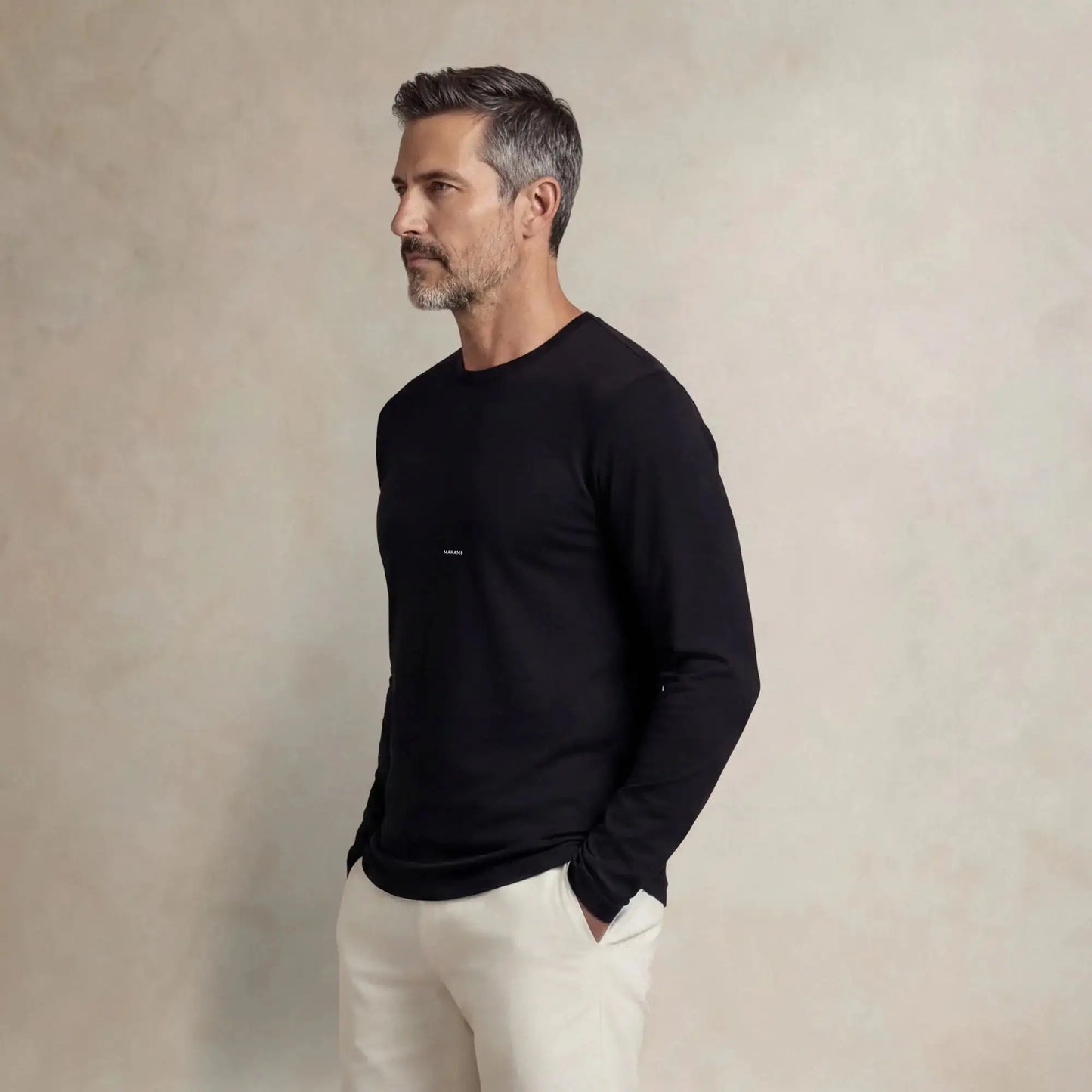 Lyocell Blend Long Sleeve Logo T-Shirt