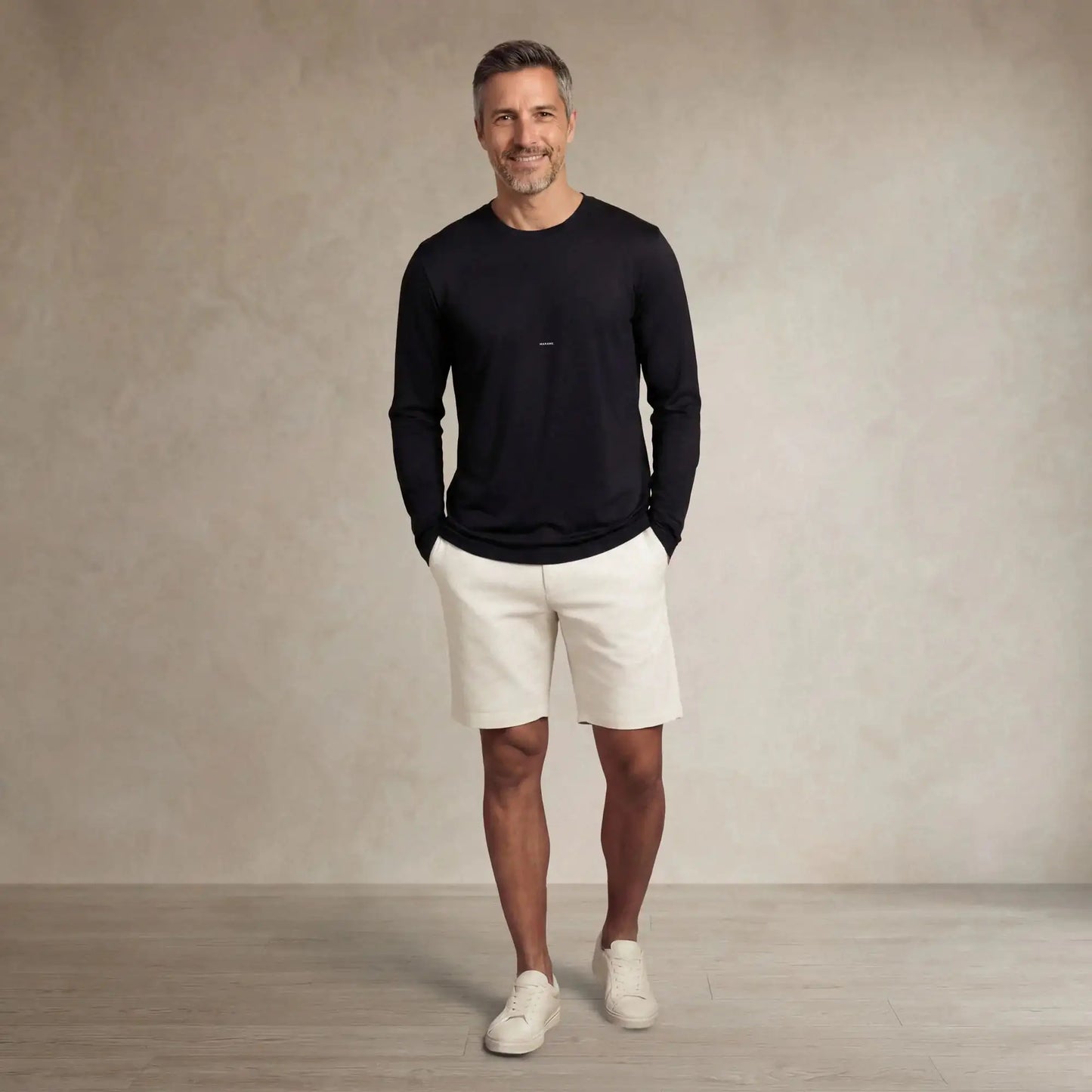 Lyocell Blend Long Sleeve Logo T-Shirt