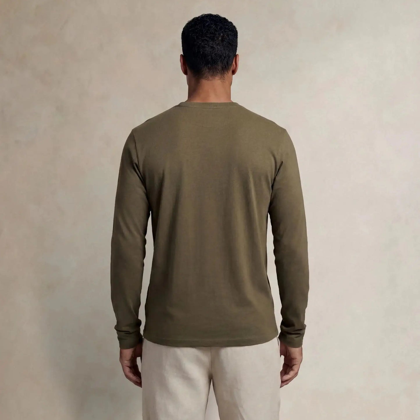 Lyocell Blend Long Sleeve Logo T-Shirt