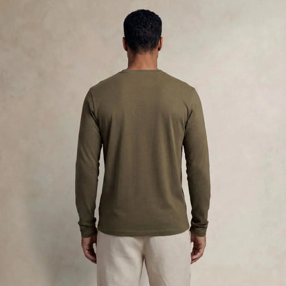Lyocell Blend Long Sleeve Logo T-Shirt
