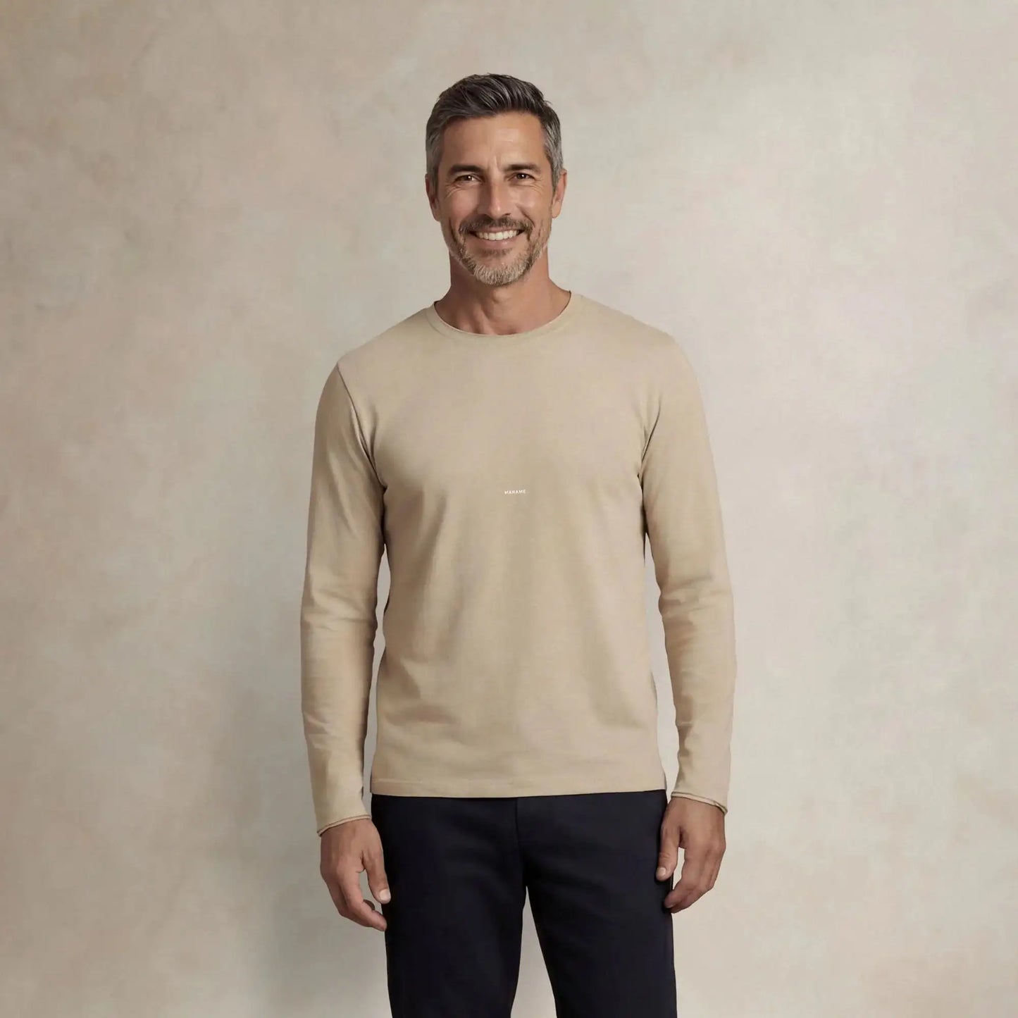 Lyocell Blend Long Sleeve Logo T-Shirt
