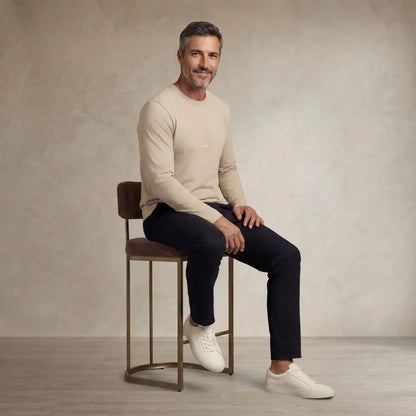 Lyocell Blend Long Sleeve Logo T-Shirt