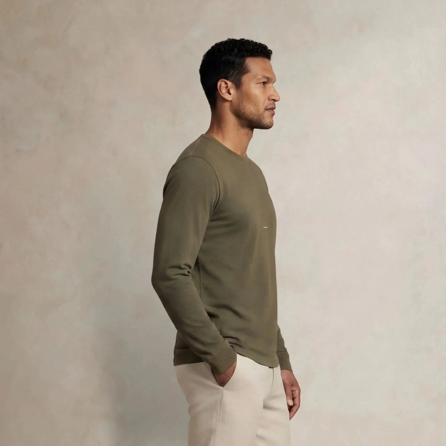 Lyocell Blend Long Sleeve Logo T-Shirt