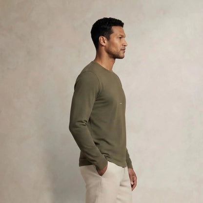 Lyocell Blend Long Sleeve Logo T-Shirt