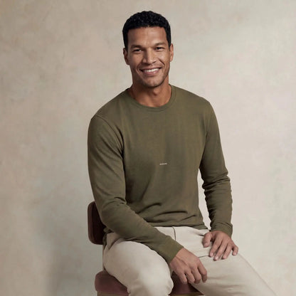 Lyocell Blend Long Sleeve Logo T-Shirt