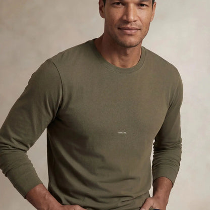 Lyocell Blend Long Sleeve Logo T-Shirt