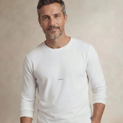 Lyocell Blend Long Sleeve Logo T-Shirt