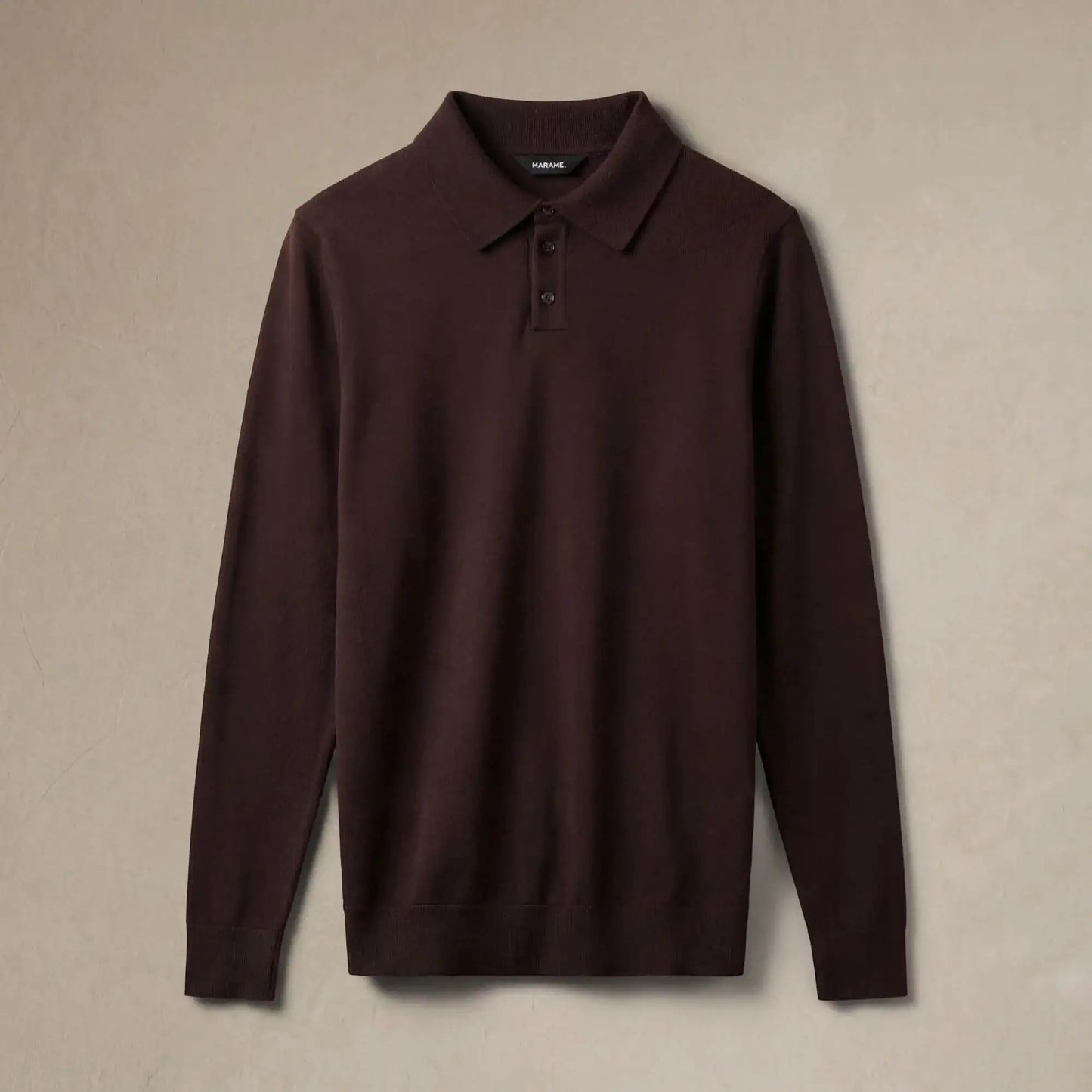 Italian Merino/Cotton Long Sleeve Polo