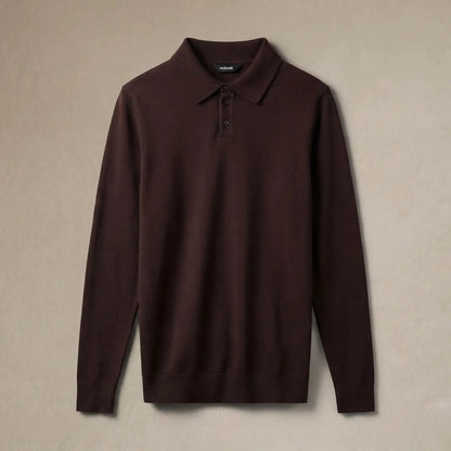 Italian Merino/Cotton Long Sleeve Polo
