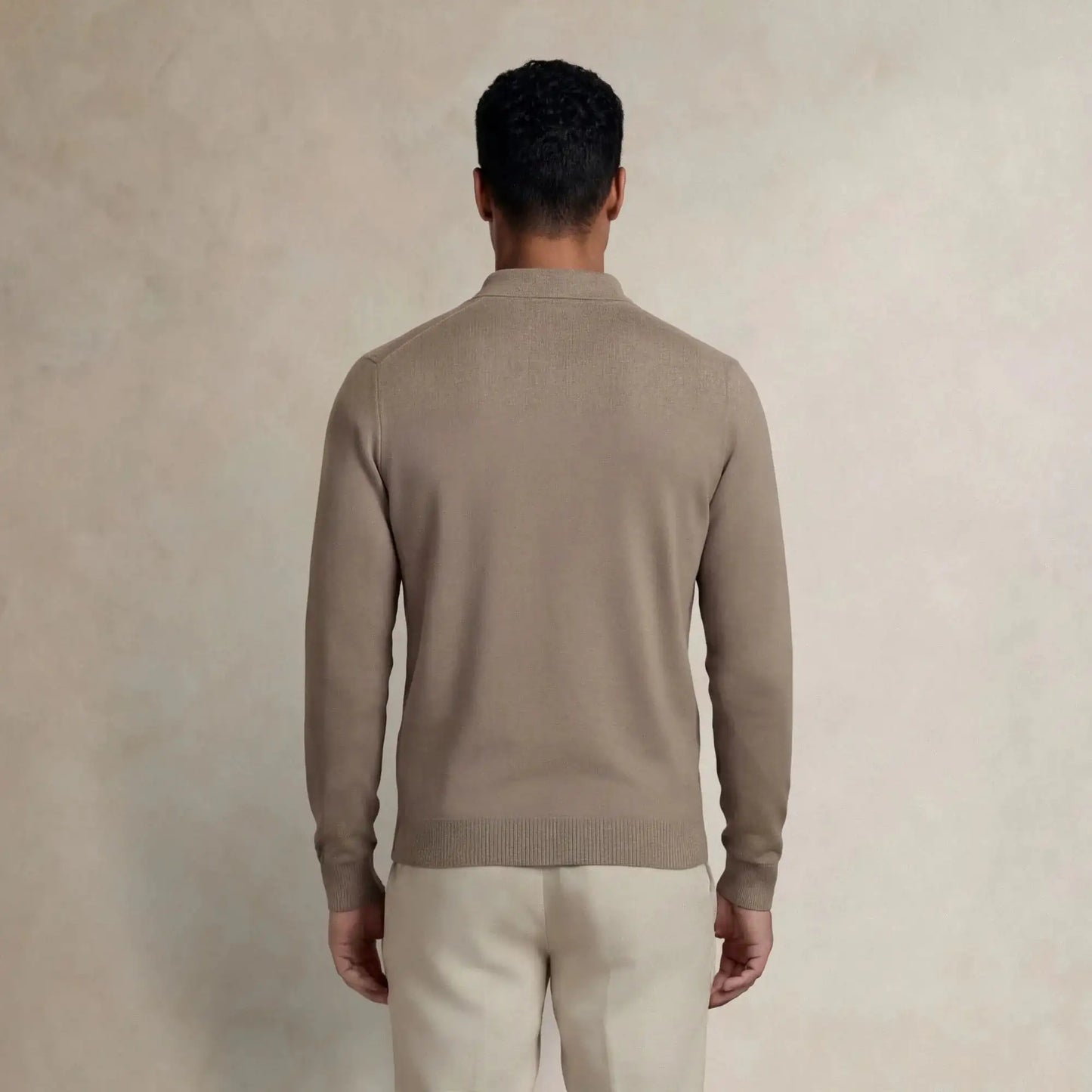 Italian Merino/Cotton Long Sleeve Polo