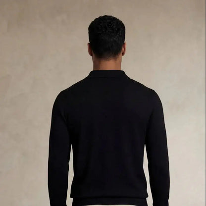 Italian Merino/Cotton Long Sleeve Polo
