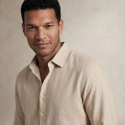 Linen Blend Long Sleeve Shirt