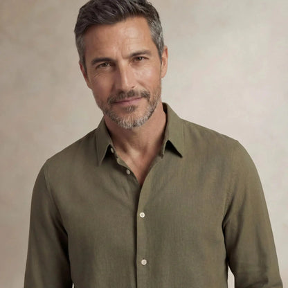 Linen Blend Long Sleeve Shirt