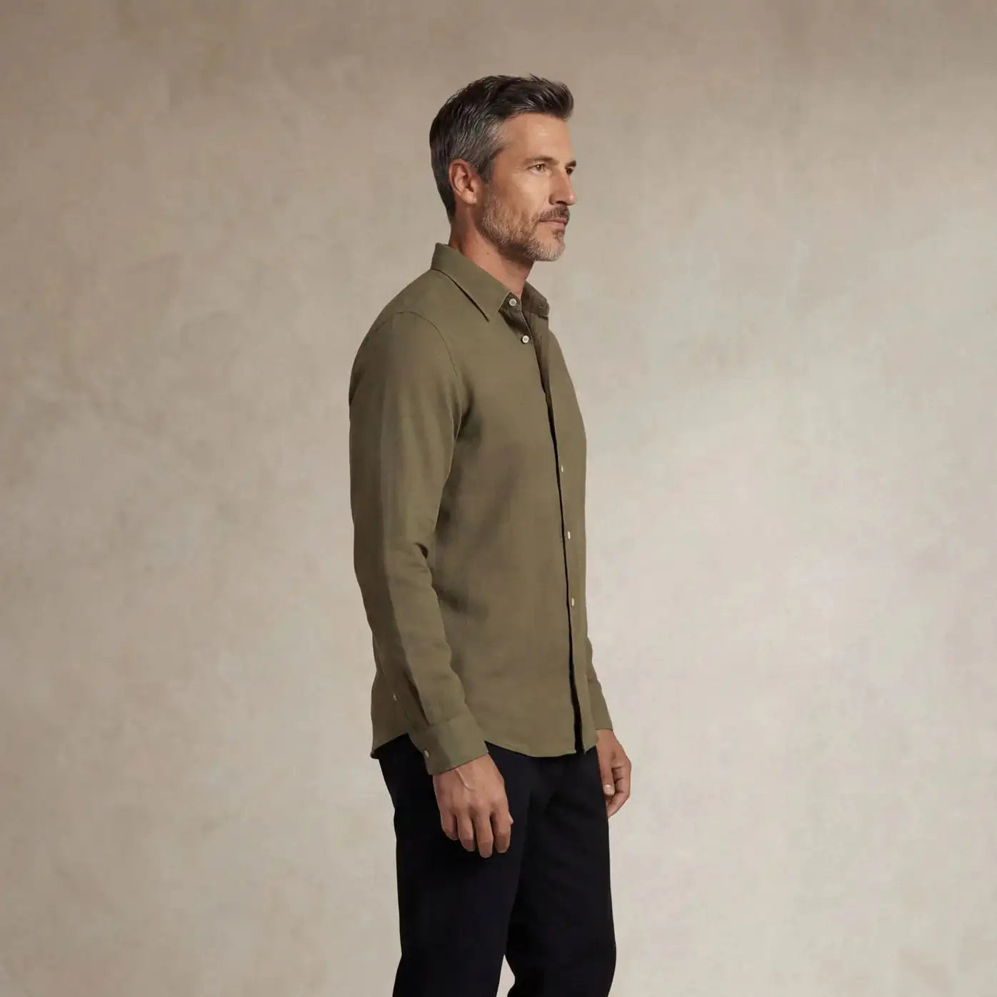 Linen Blend Long Sleeve Shirt