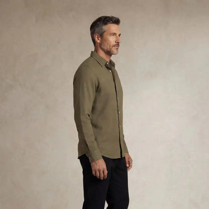 Linen Blend Long Sleeve Shirt