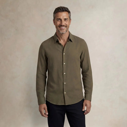 Linen Blend Long Sleeve Shirt
