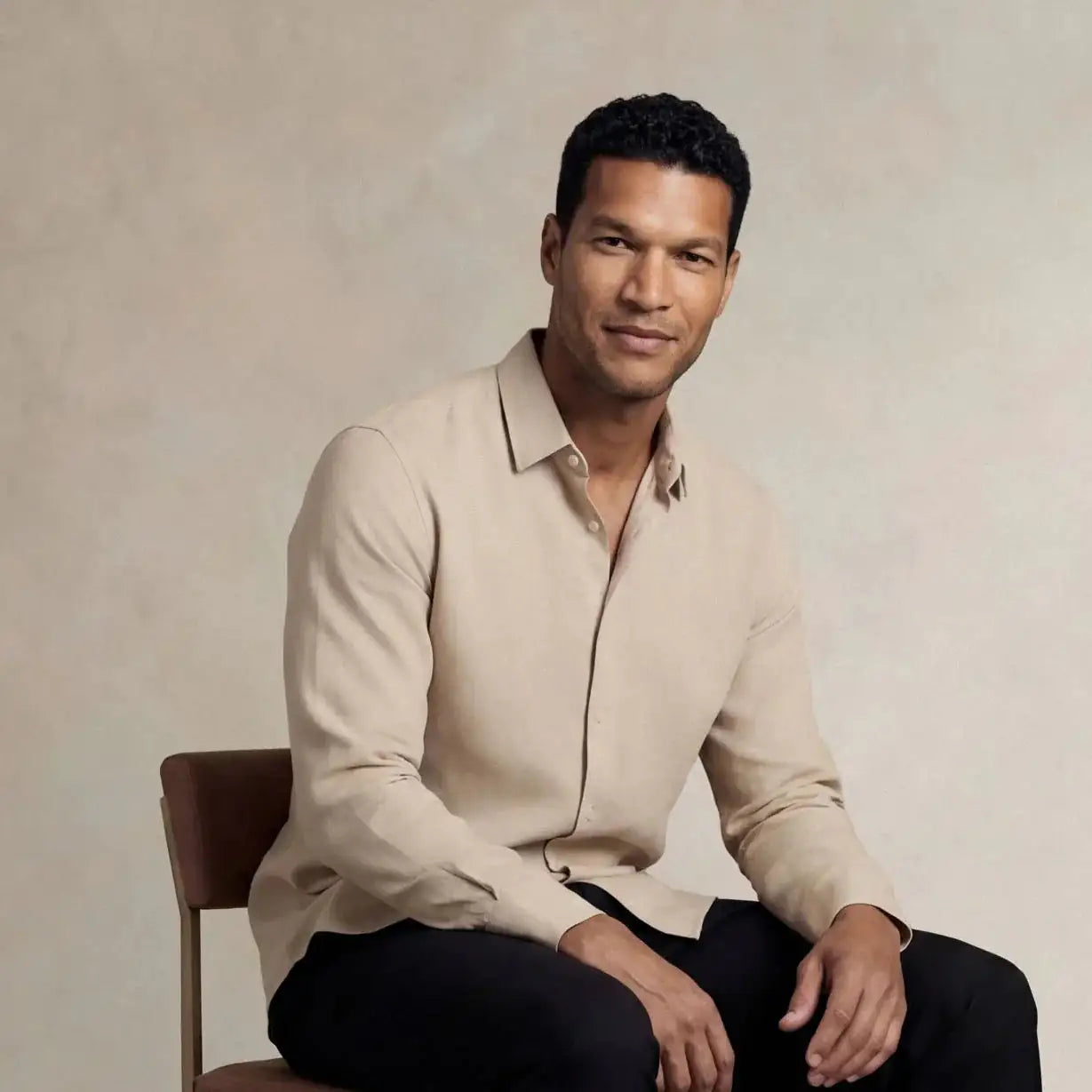 Linen Blend Long Sleeve Shirt