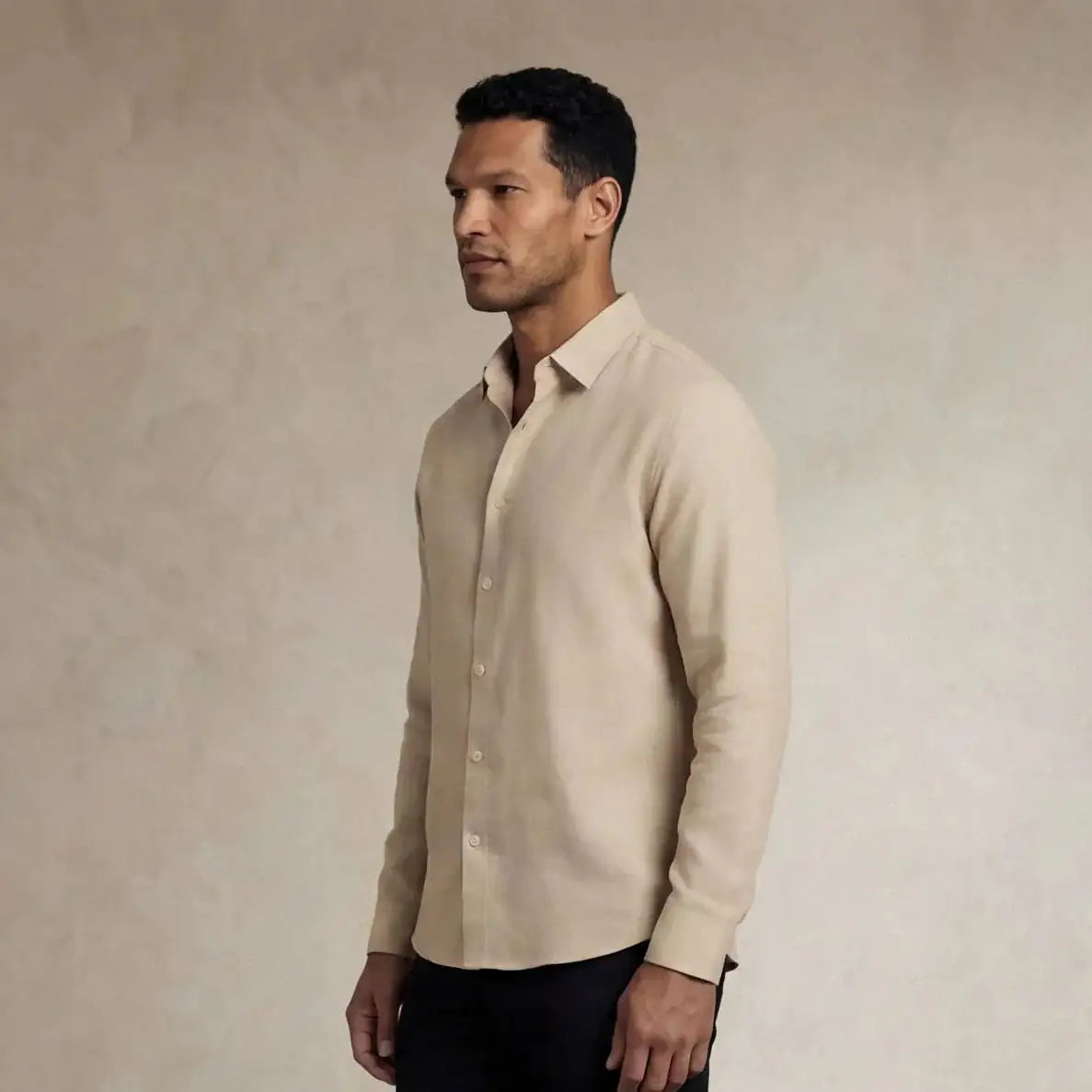 Linen Blend Long Sleeve Shirt