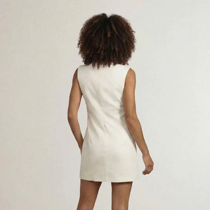 Mid-Thigh Boat Neck Dress
